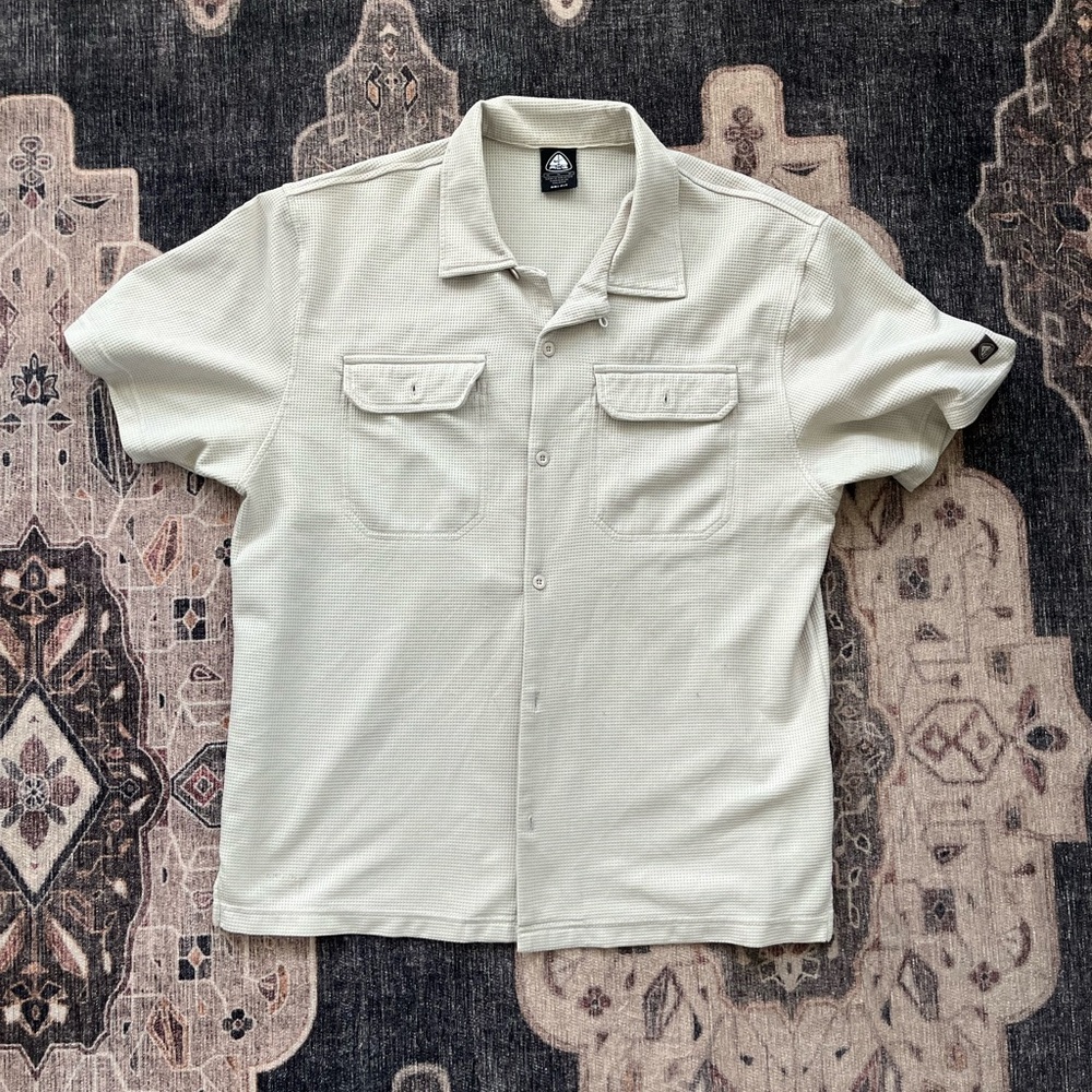Nike ACG Off-White Waffle Knit Button down shirt